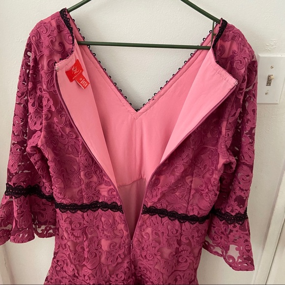 NEW Monique Lhuillier Ines Dress Pink Lace - Picture 7 of 7